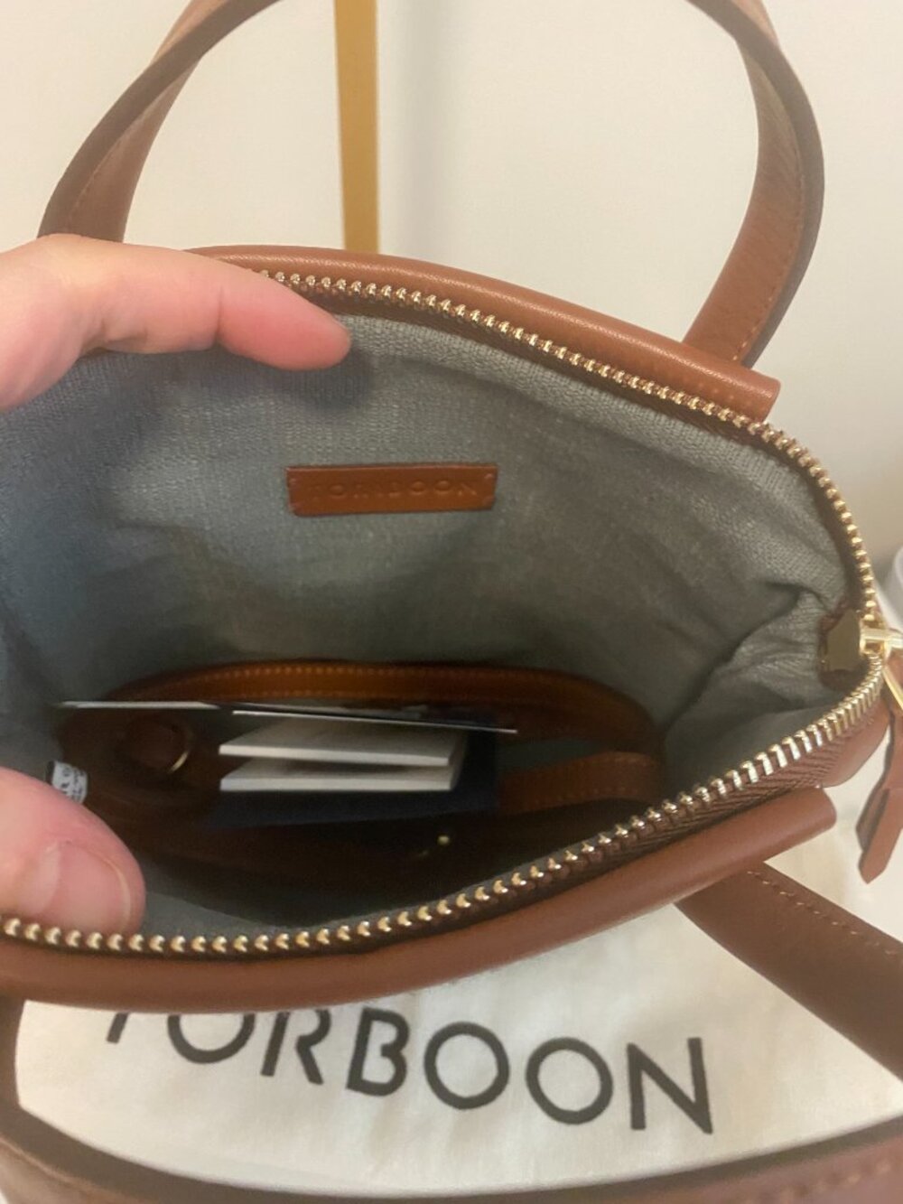 NWT Chicago Mini—Align / Salt & Pepper with Brown Leather by Toorbon - Picture 2 of 15